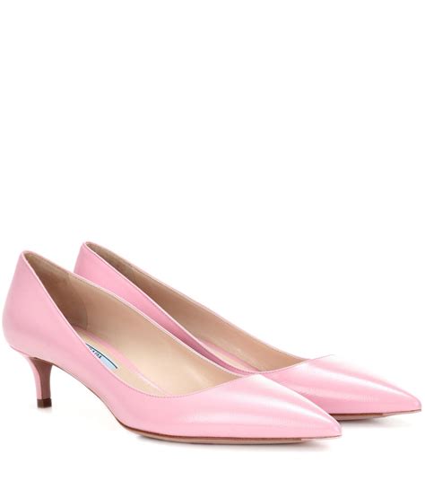 pink prada heels|Prada kitten heel boots.